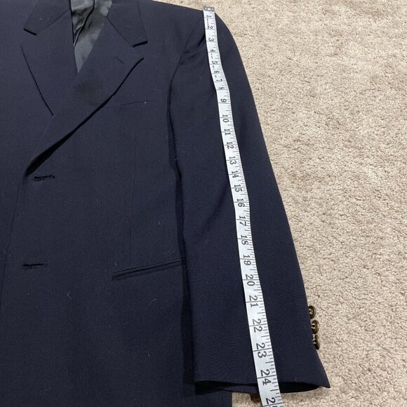 VTG Pierre Cardin Mens Blazer Sport Coat Size 36R 100% Wool Navy Gold Buttons - Picture 9 of 12